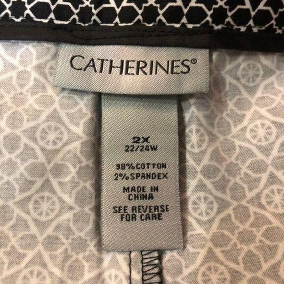Catherines Skirt Womens 2X NEW Black Patterned Lightweight - Picture 9 of 12